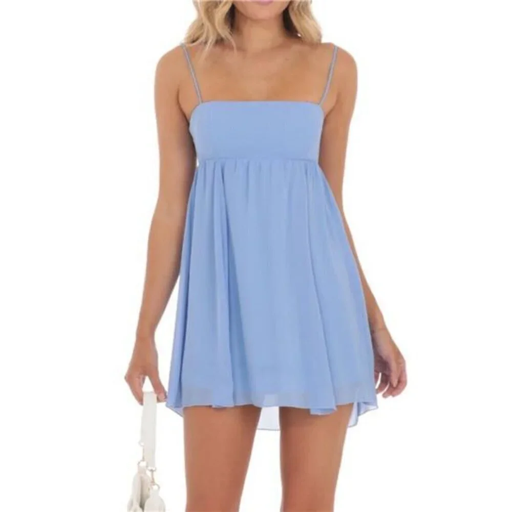 Tie Back Spaghetti Strap Mini Dress